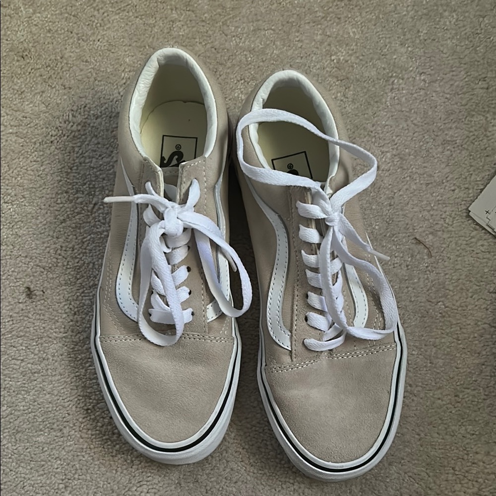 Vans Beige and White Sneakers